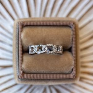 Chain-link pave eternity band size 8